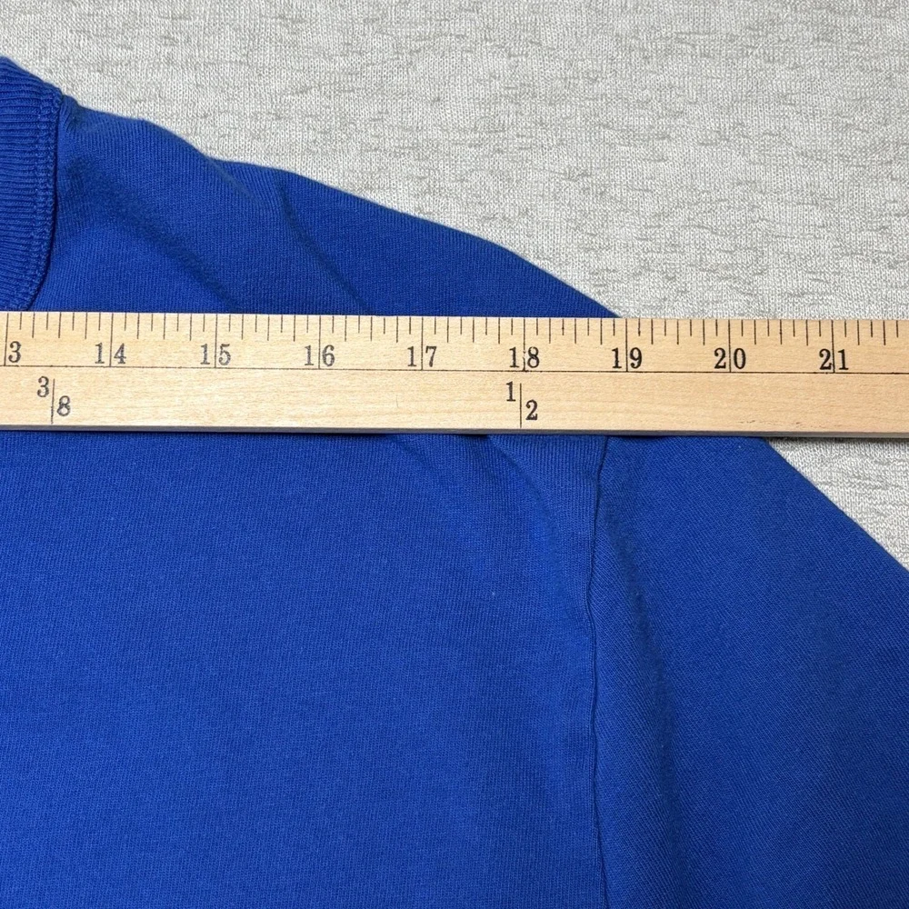 Champion Mens T-Shirt 3XL Blue Script Logo Graphic Short Sleeve Cotton Tee - Picture 4 of 8